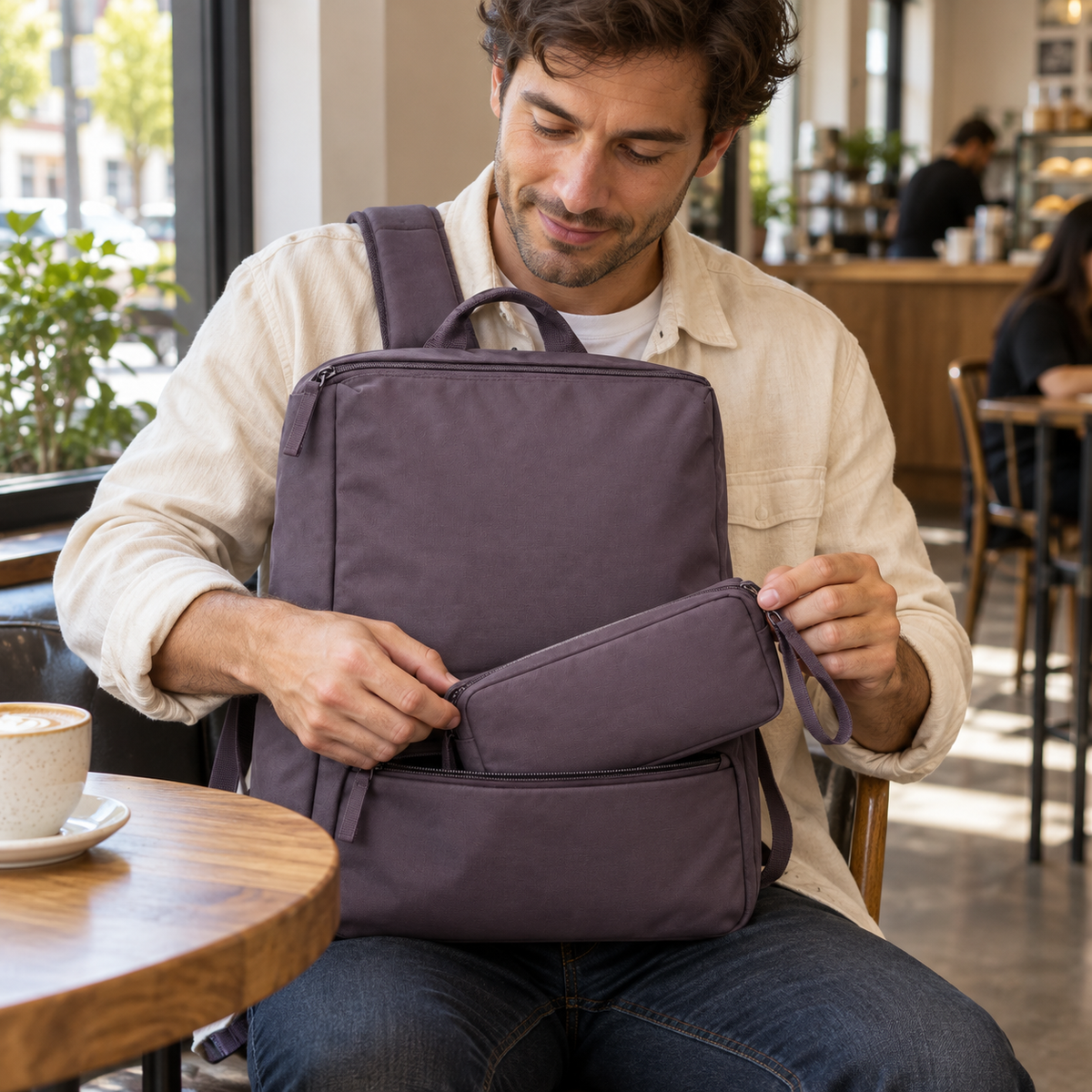 Men's Everyday Backpack with Removable Pouch