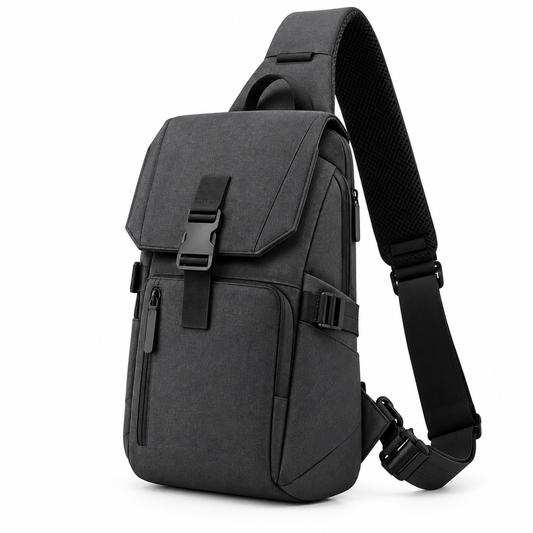 Men's Dual-Zone Shoulder Backpack – Graphite Gray