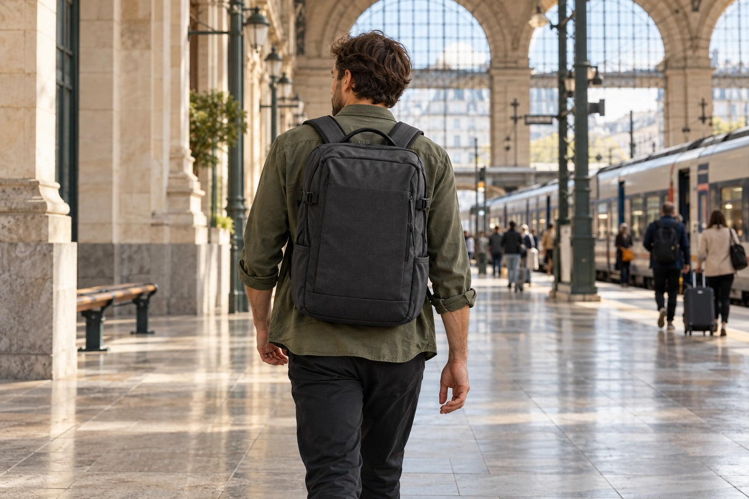 Traveler at a station